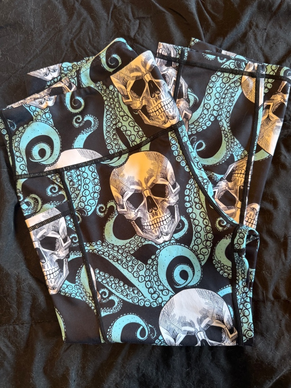 Constantly Varied Gear Black Capri Leggings with OG Kraken Skulls